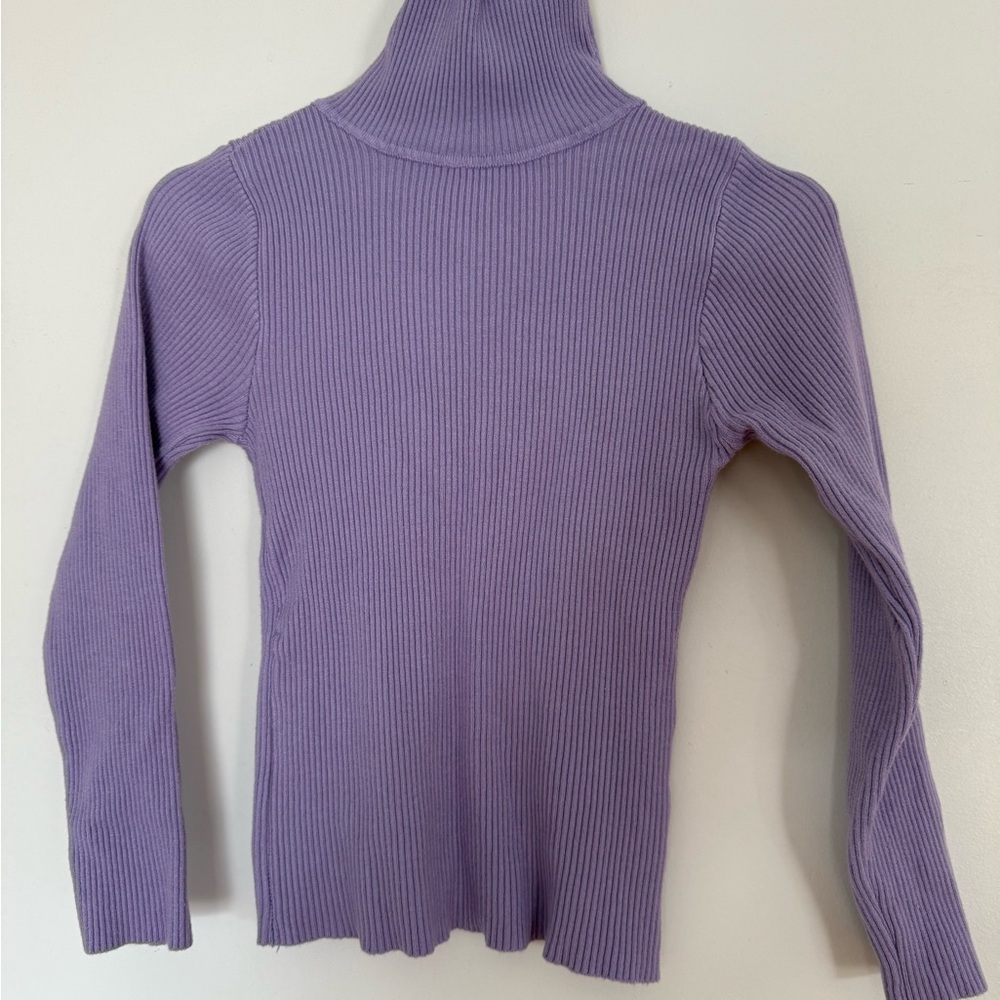 Never Worn. Lilac Ribbed Turtleneck Sweater - Women size XS
